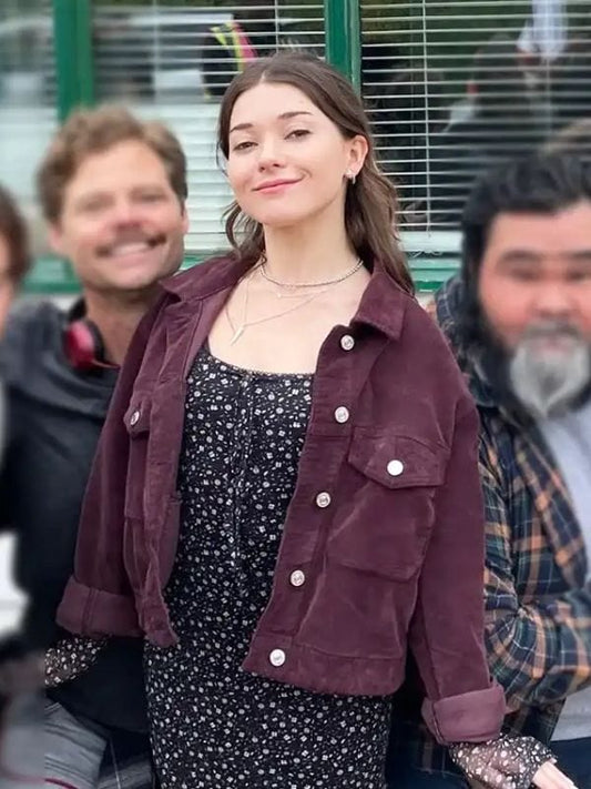 Clown in a Cornfield Katie Douglas Burgundy Jacket