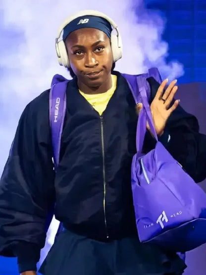 Coco Gauff 2026 US Open Blue Bomber Jacket