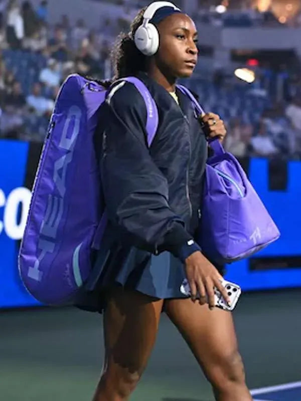 Coco Gauff 2026 US Open Blue Bomber Jacket