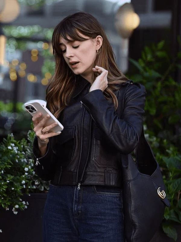 Daisy Edgar-Jones Black Leather Jacket - Shop Now
