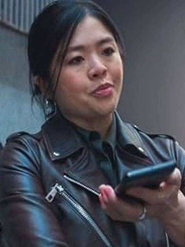 Daredevil Born Again S01 Ruibo Qian Brown Leather Jacket Daredevil Born Again S01 Ruibo Qian Brown Leather Jacket