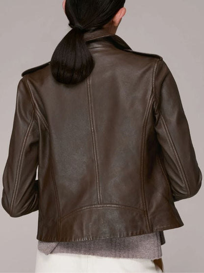Daredevil Born Again S01 Ruibo Qian Brown Leather Jacket Daredevil Born Again S01 Ruibo Qian Brown Leather Jacket