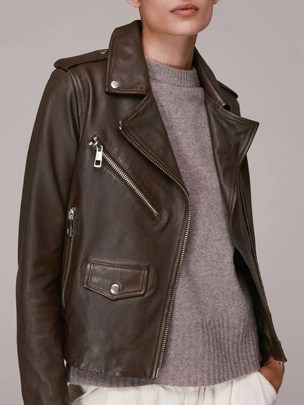 Daredevil Born Again S01 Ruibo Qian Brown Leather Jacket Daredevil Born Again S01 Ruibo Qian Brown Leather Jacket