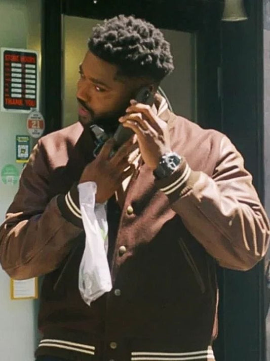 Darius Jordan Lee Dexter Resurrection S01 Varsity Jacket Brown