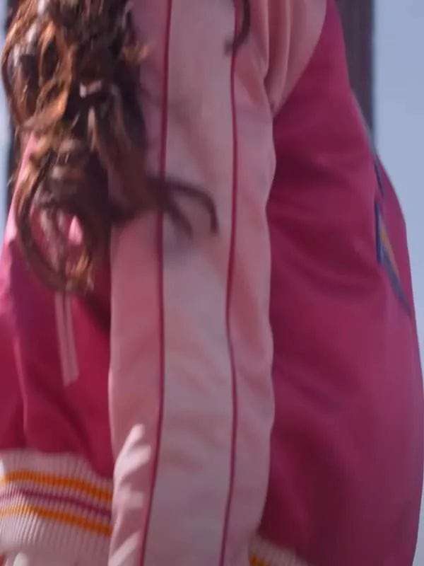 Demi Moore The Substance Pink Bomber Jacket Demi Moore The Substance Pink Bomber Jacket