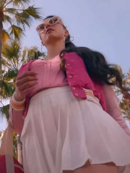 Demi Moore The Substance Pink Bomber Jacket Demi Moore The Substance Pink Bomber Jacket