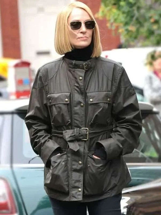 Dexter Resurrection Uma Thurman S01 Green Jacket