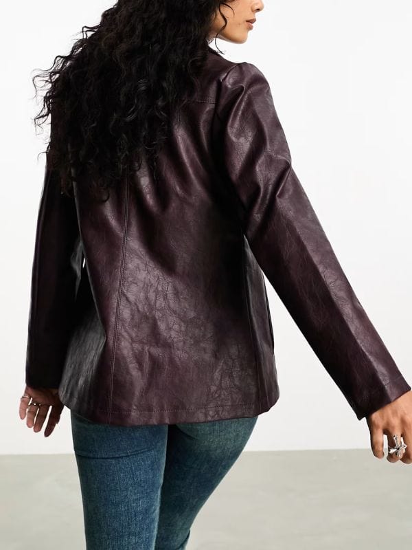 Doctor Who S15 Millie Gibson Burgundy Leather Blazer Doctor Who S15 Millie Gibson Burgundy Leather Blazer