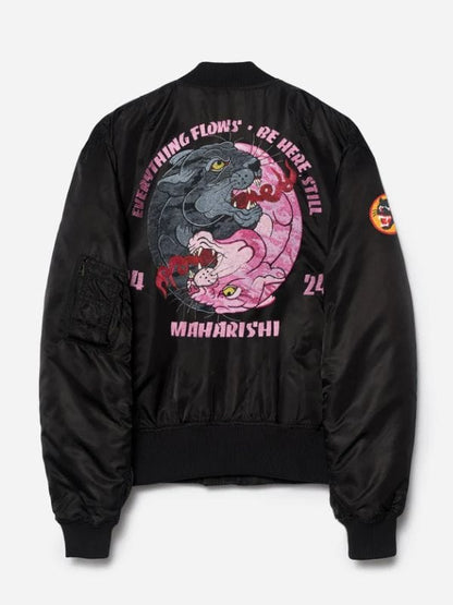 Maharishi 5345 Duality Panther MA1 Flight Jacket Black