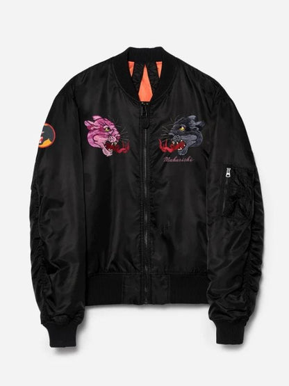 Maharishi 5345 Duality Panther MA1 Flight Jacket Black