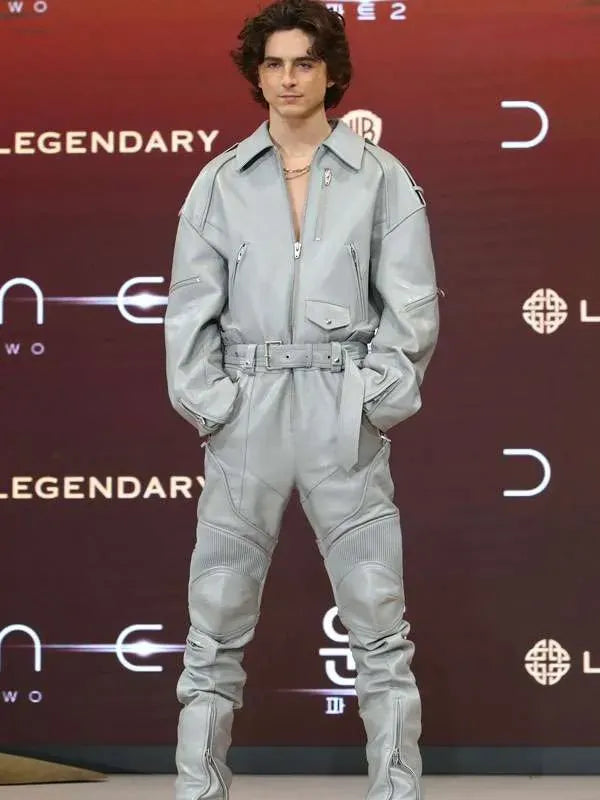 Dune Part Two Timothee Chalamet Leather Jumpsuit
