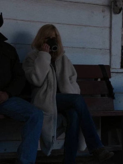 Dutton Ranch Beth Dutton White Longline Sherpa Coat