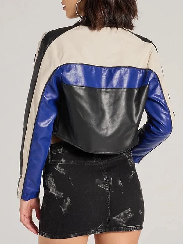 Electric Bloom Carmen B. Sanchez Striped Leather Jacket