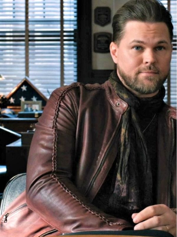 Elsbeth S02 Brad Adams Maroon Leather Jacket