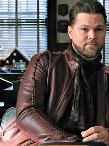 Elsbeth S02 Brad Adams Maroon Leather Jacket
