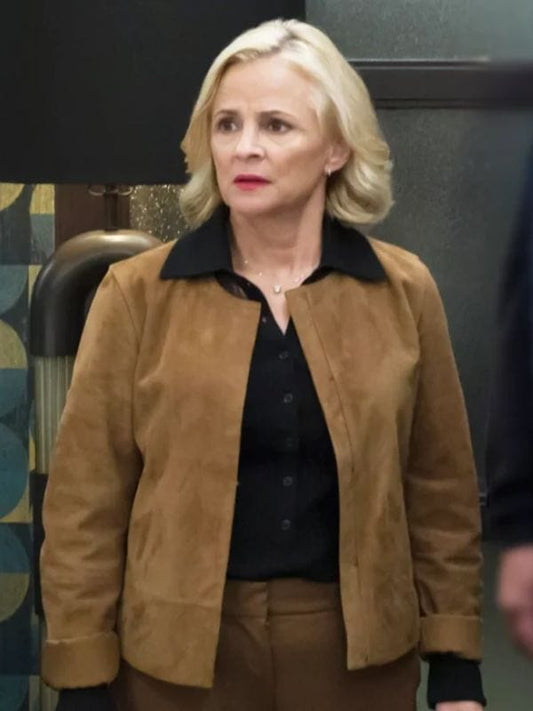 Elsbeth S03 Amy Sedaris Brown Suede Jacket