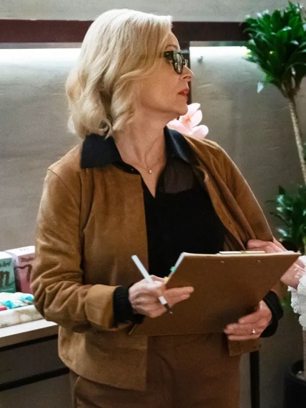 Elsbeth S03 Amy Sedaris Brown Suede Jacket