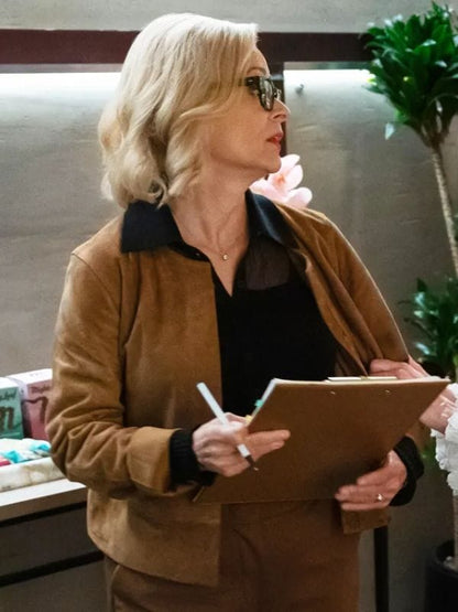 Elsbeth S03 Amy Sedaris Brown Suede Jacket