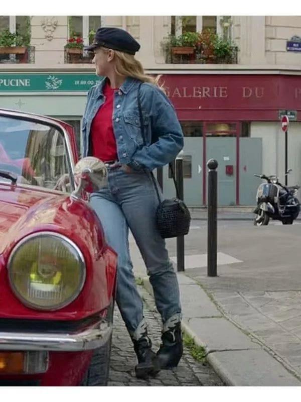 Emily In Paris Camille Razat Blue Denim Jacket Emily In Paris Camille Razat Blue Denim Jacket