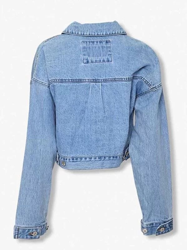 Emily In Paris Camille Razat Blue Denim Jacket Emily In Paris Camille Razat Blue Denim Jacket