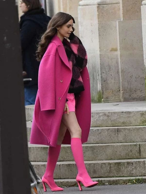 Emily in Paris Emily Cooper Pink Coat Emily in Paris Emily Cooper Pink Coat