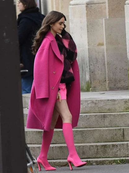 Emily in Paris Emily Cooper Pink Coat Emily in Paris Emily Cooper Pink Coat