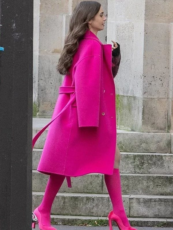 Emily in Paris Emily Cooper Pink Coat Emily in Paris Emily Cooper Pink Coat