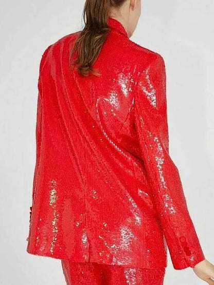 Emily In Paris Emily Cooper Red Sequin Blazer Lily Collins Emily In Paris Emily Cooper Red Sequin Blazer