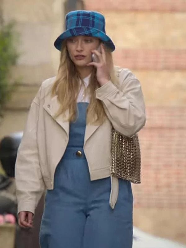 Emily In Paris S02 Camille Beige Leather Jacket Emily In Paris S02 Camille Beige Leather Jacket