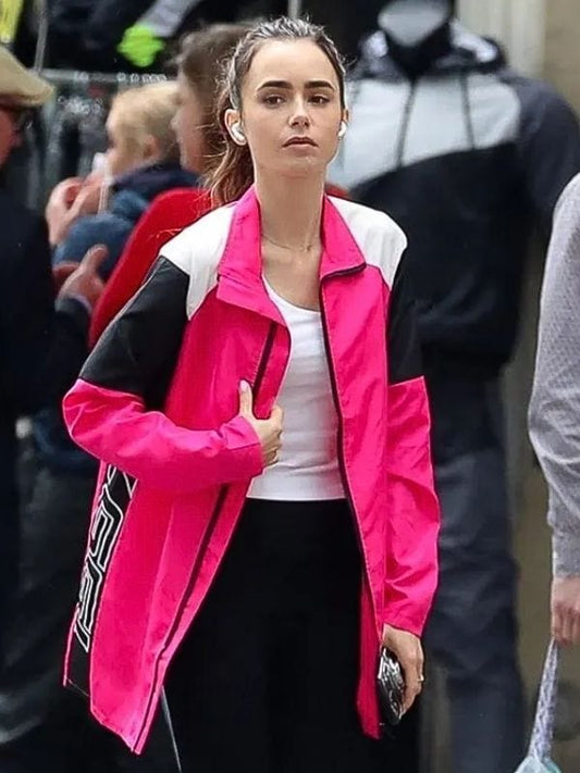 Emily In Paris S02 Emily Cooper Pink Track Jacket Emily In Paris S02 Emily Cooper Pink Track Jacket