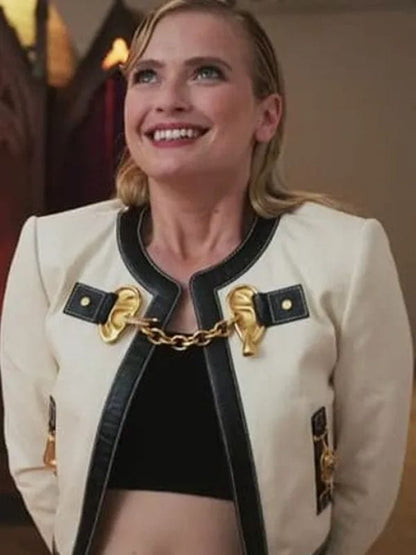 Emily In Paris S03 Camille Razat White Jacket Emily In Paris S03 Camille Razat White Jacket