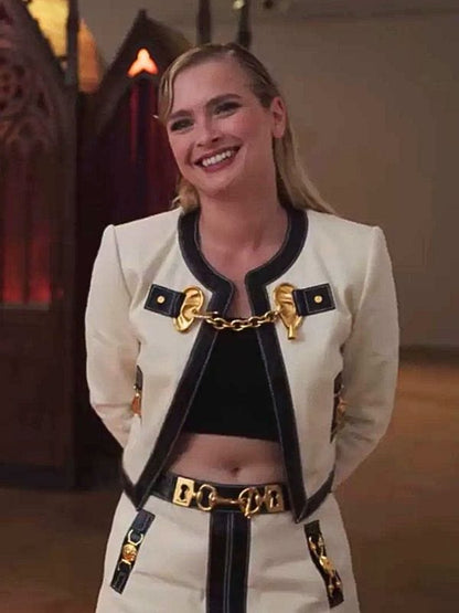 Emily In Paris S03 Camille Razat White Jacket Emily In Paris S03 Camille Razat White Jacket