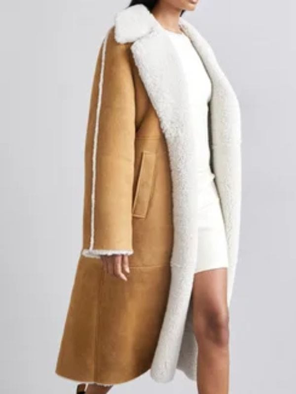 Emily In Paris S04 Camille Japy Shearling Suede Coat Emily In Paris S04 Camille Japy Shearling Suede Coat