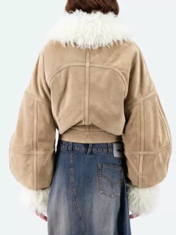 Emily In Paris S04 Camille Razat Fur Trim Suede Jacket Emily In Paris S04 Camille Razat Fur Trim Suede Jacket