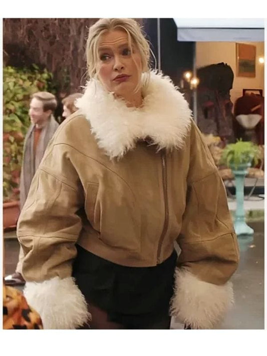 Emily In Paris S04 Camille Razat Fur Trim Suede Jacket Emily In Paris S04 Camille Razat Fur Trim Suede Jacket