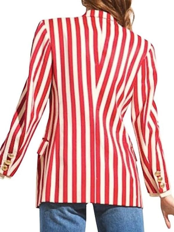 Emily In Paris S04 Emily Cooper Striped Blazer  Lily Collins Emily In Paris S04 Emily Cooper Striped Blazer