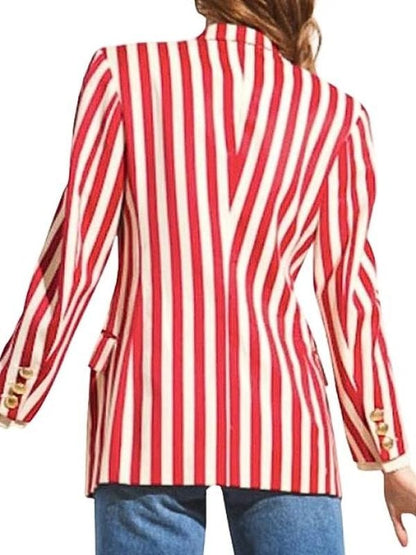 Emily In Paris S04 Emily Cooper Striped Blazer  Lily Collins Emily In Paris S04 Emily Cooper Striped Blazer