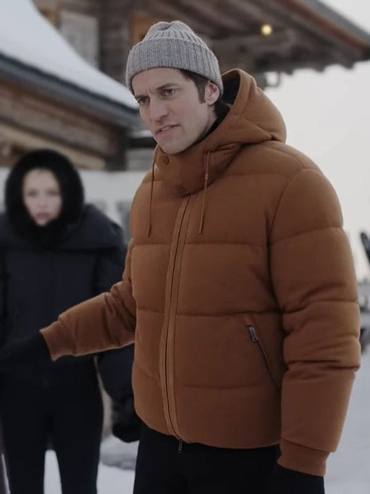 Emily In Paris S04 Lucas Bravo Brown Puffer Jacket