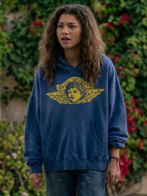 Euphoria S03 Zendaya Coleman Blue Hoodie