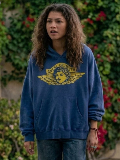 Euphoria S03 Zendaya Coleman Blue Hoodie