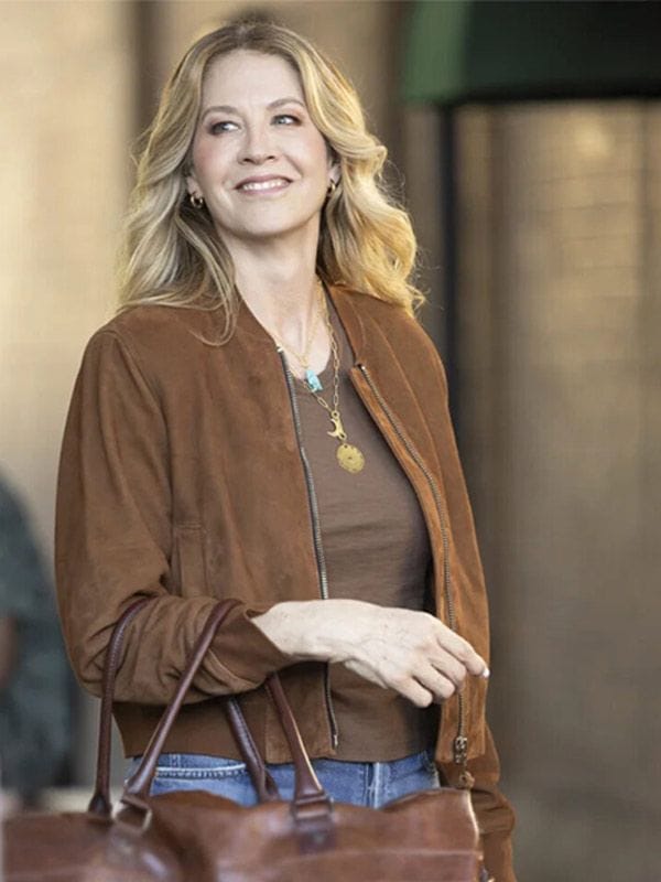 Eve Drake Shifting Gears S02 Suede Bomber Jacket Brown