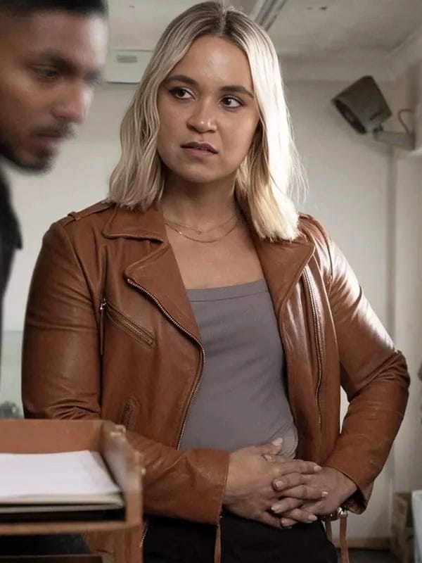 Evie Cooper NCIS Sydney S02 Brown Leather Jacket