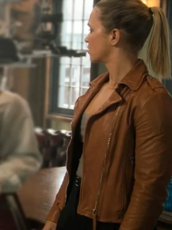 Evie Cooper NCIS Sydney S02 Brown Leather Jacket