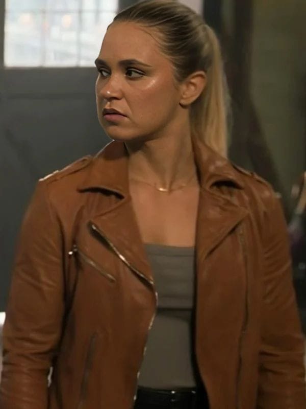 Evie Cooper NCIS Sydney S02 Brown Leather Jacket