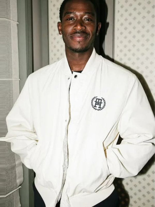F1 2025 Damson Idris White Bomber Jacket