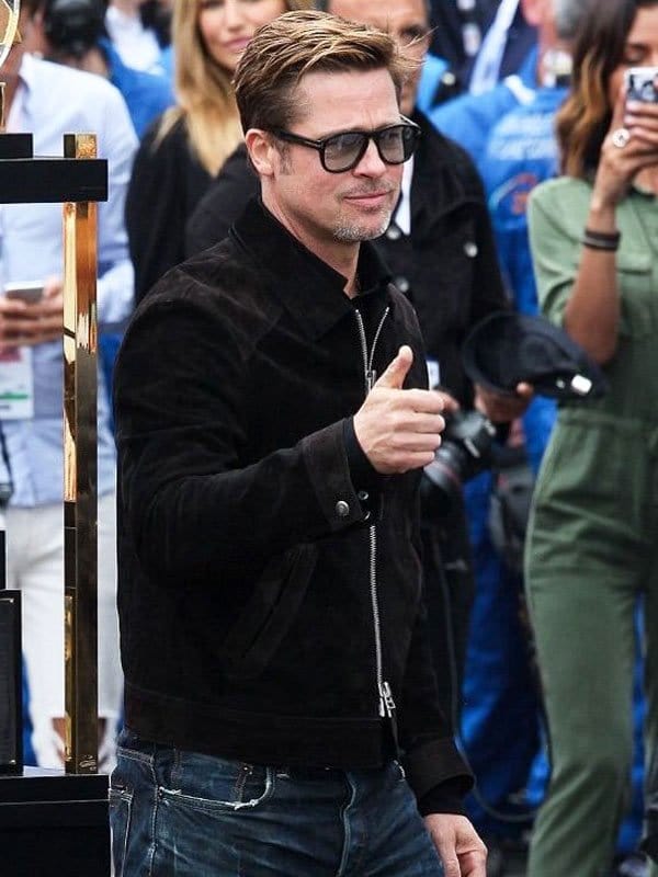F1 Brad Pitt Suede Leather Jacket