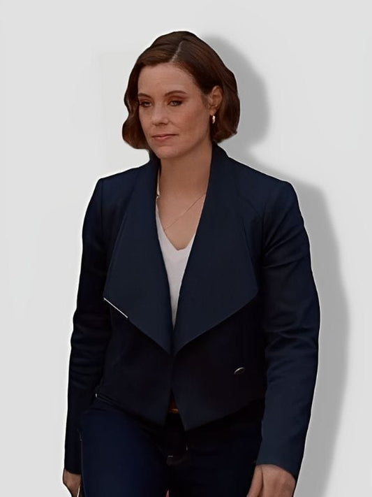 Falling Together 2024 Ashley Williams Blue Cropped Jacket