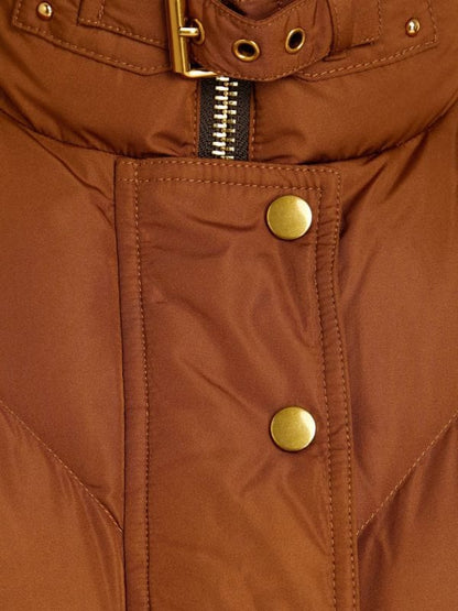 FBI Most Wanted S06 Hana Gibson Cropped Puffer Jacket FBI Most Wanted S06 Hana Gibson Cropped Puffer Jacket Brown