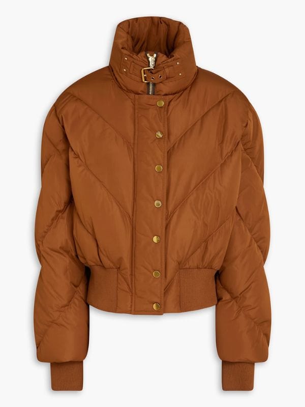 FBI Most Wanted S06 Hana Gibson Cropped Puffer Jacket FBI Most Wanted S06 Hana Gibson Cropped Puffer Jacket Brown