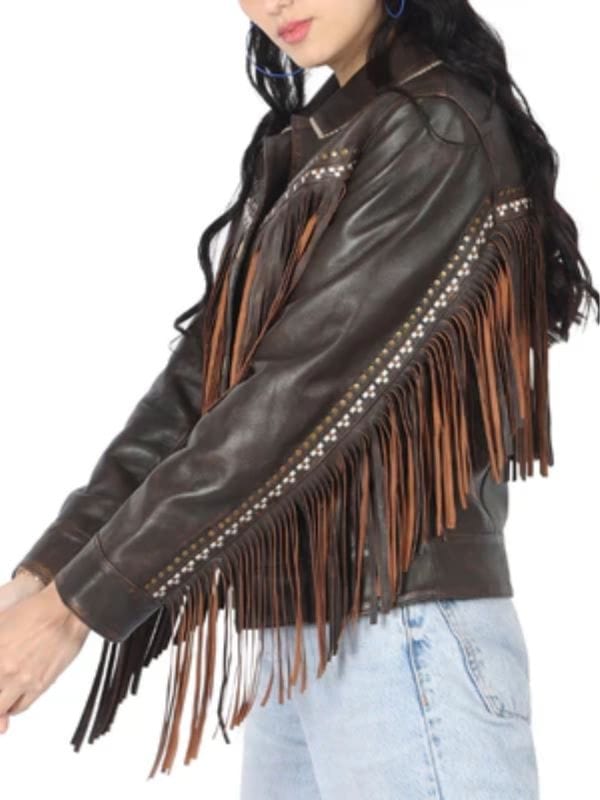 Fire Country S03 Sharon Leone Fringe Leather Jacket Fire Country S03 Sharon Leone Fringe Leather Jacket Brown
